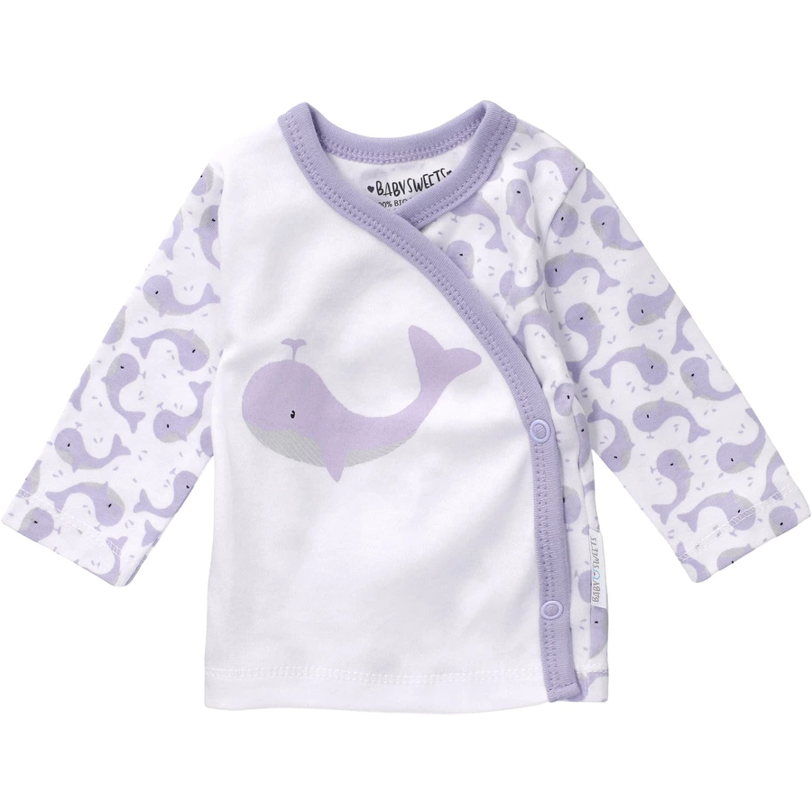 Baby Sweets Shirt Langarm Baby Wal weiß lavendel