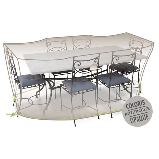 Housse table rectangulaire + chaises 6-8 personnes