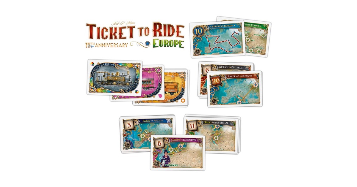 AsmodeeTicket to Ride - Europe 15th Anniversary Edition Bordspel  (Nederlands, 2 - 5 spelers, 30 - 60 minuten, Vanaf 8 jaar)