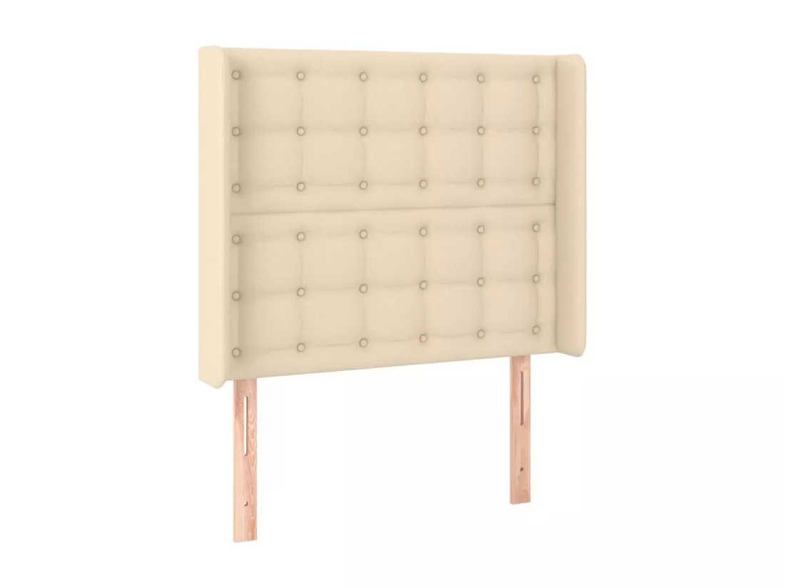 Sommier tapissier avec matelas et LED Crème 90x190 cm Tissu