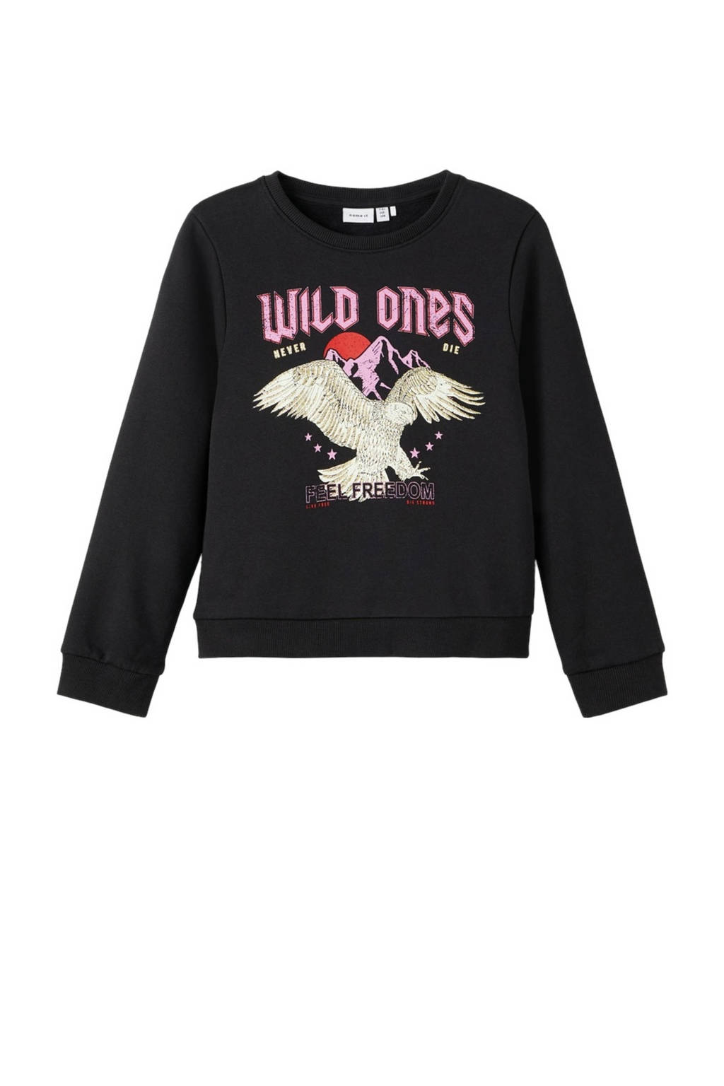 NAME IT sweater met printopdruk zwart