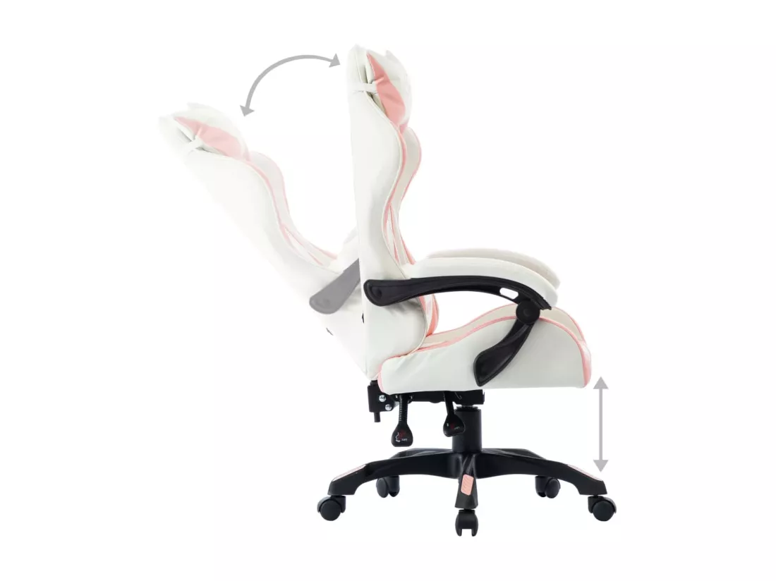 Fauteuil de jeux vidéo Rose Similicuir