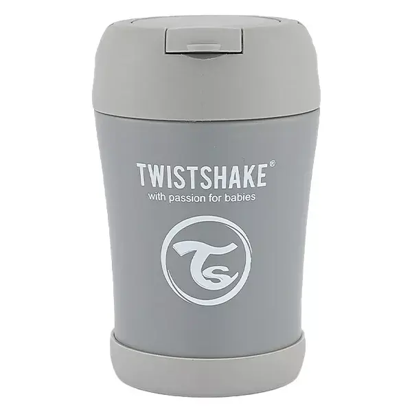 Twistshake Contenant Isotherme Alimentaire Gris Pastel 350ml