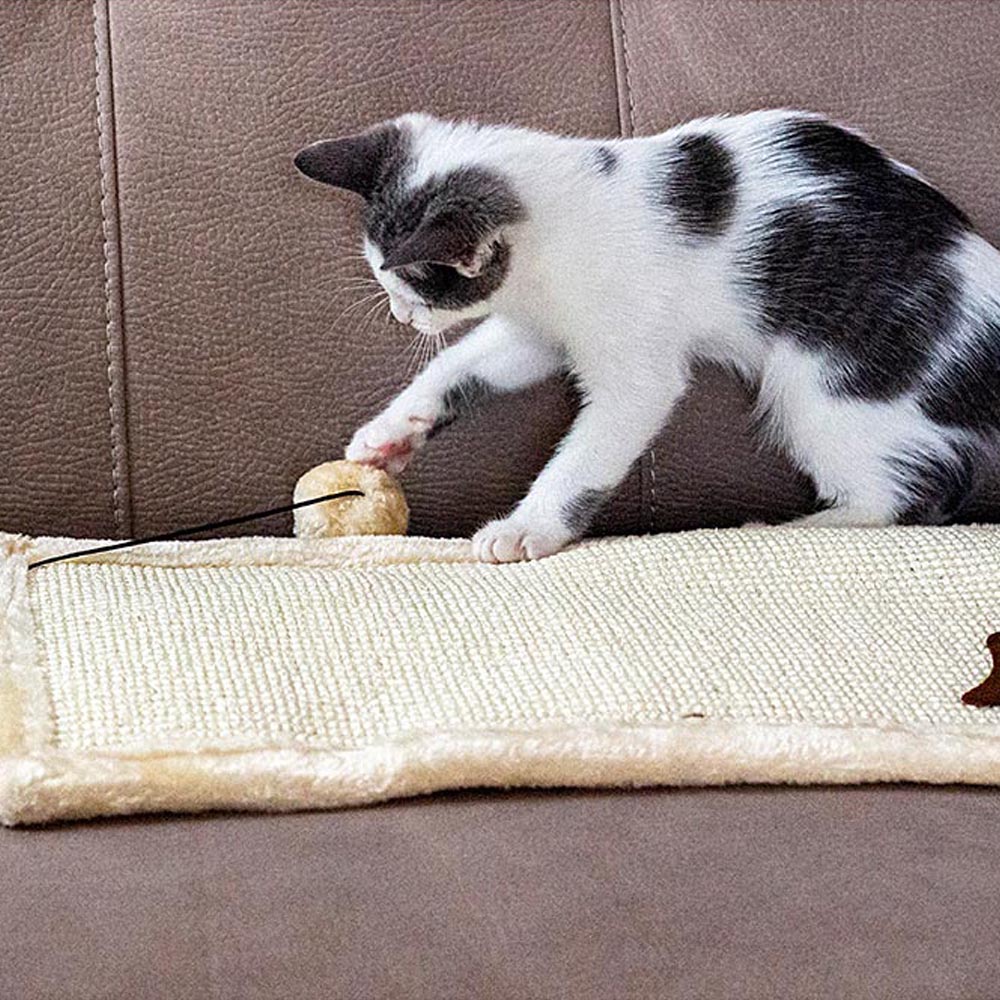 Tapis à griffes sisal peluche chat chats balle jouet ferplast pa 5616