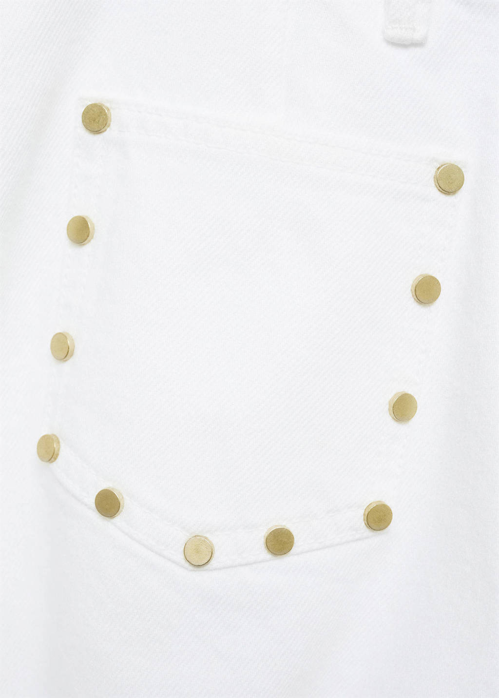 MANGO TEEN denim short met all over print en studs wit
