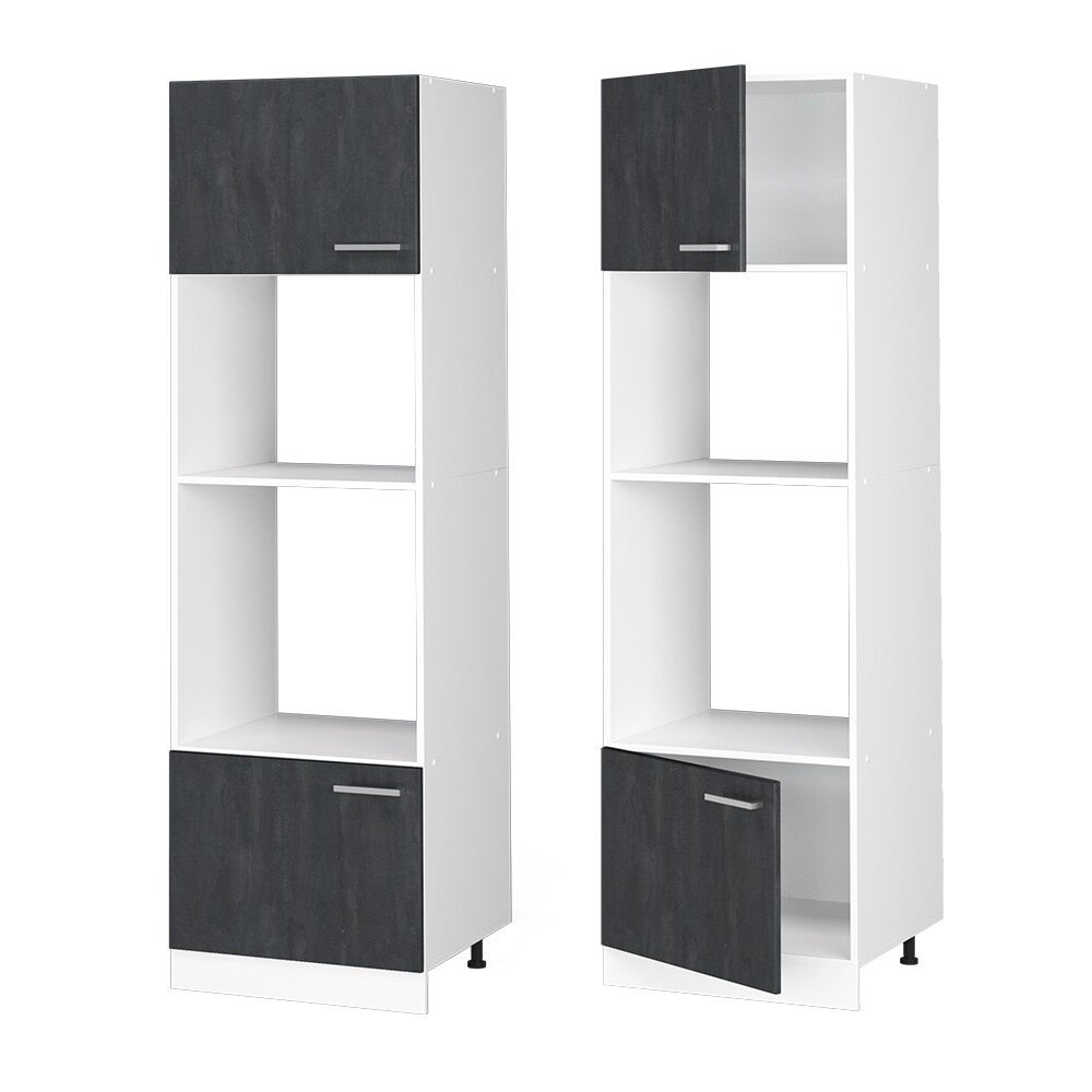 Vicco Mikrowellenschrank R-Line Schwarz Beton Weiß 60 cm