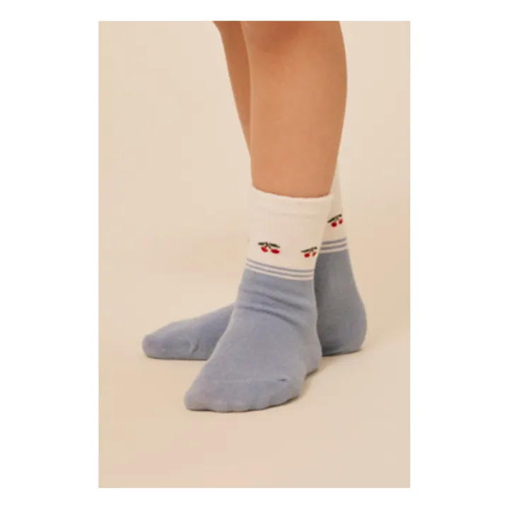 Konges Sløjd Lot 2 Chaussettes Cerises Coton Bio | Ecru