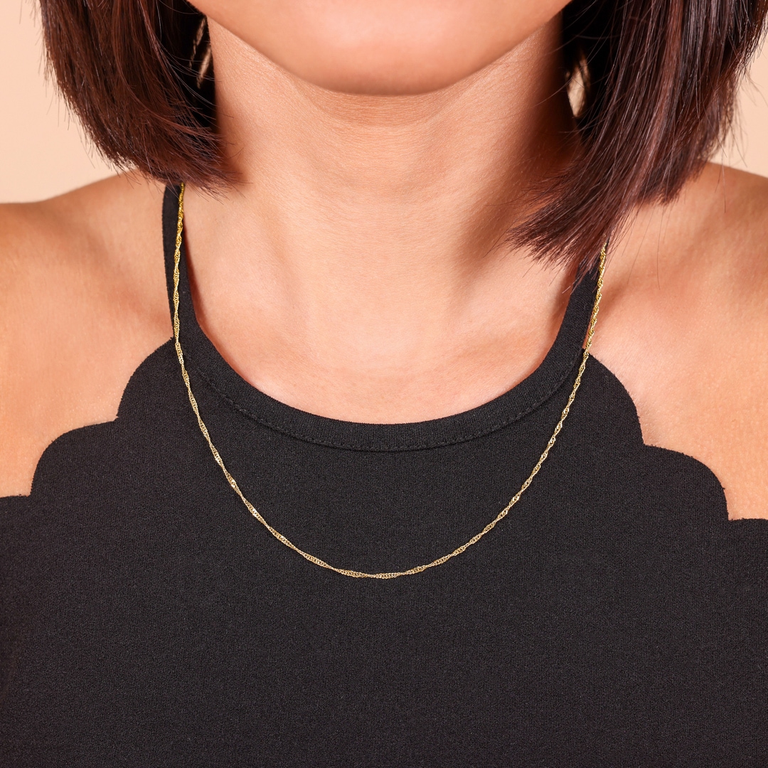 1.3mm Singapurkette 750/18 K Gelbgold