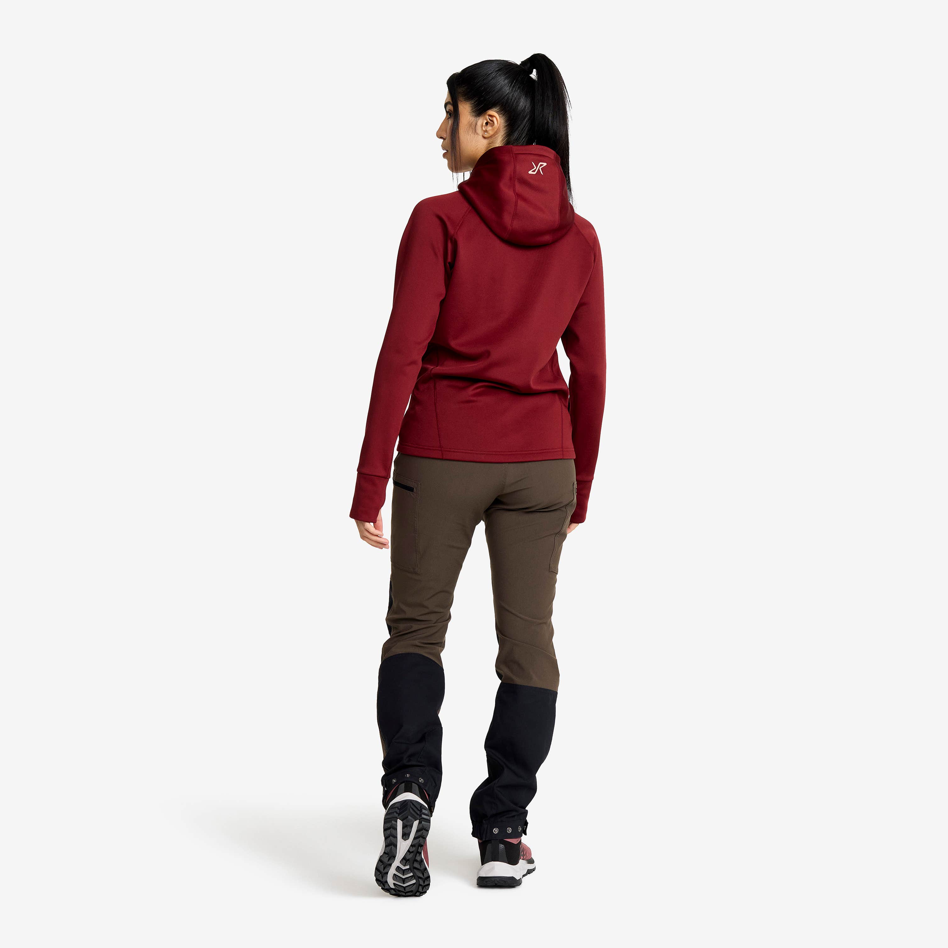 Evolution Stretch Fleece Hoodie Dame Pomegranate