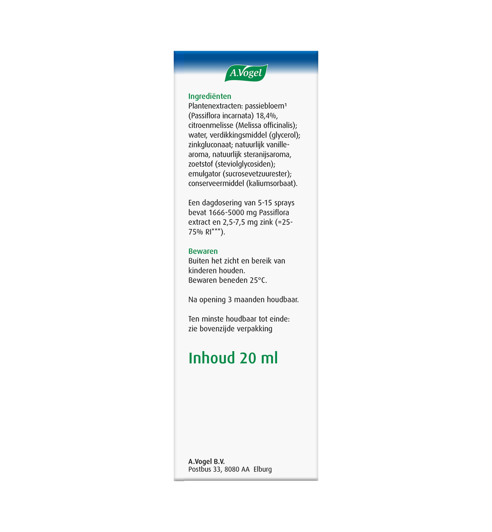 A.Vogel Passiflora rustgevende spray (20 ml)