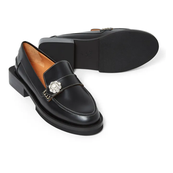 Ganni Mocassins Bijoux Cuir | Noir