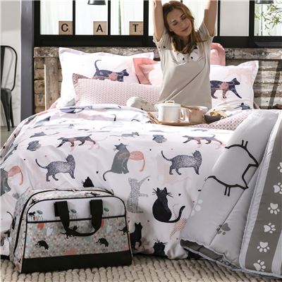 Linge de lit motif chats - BECQUET CRÉATION