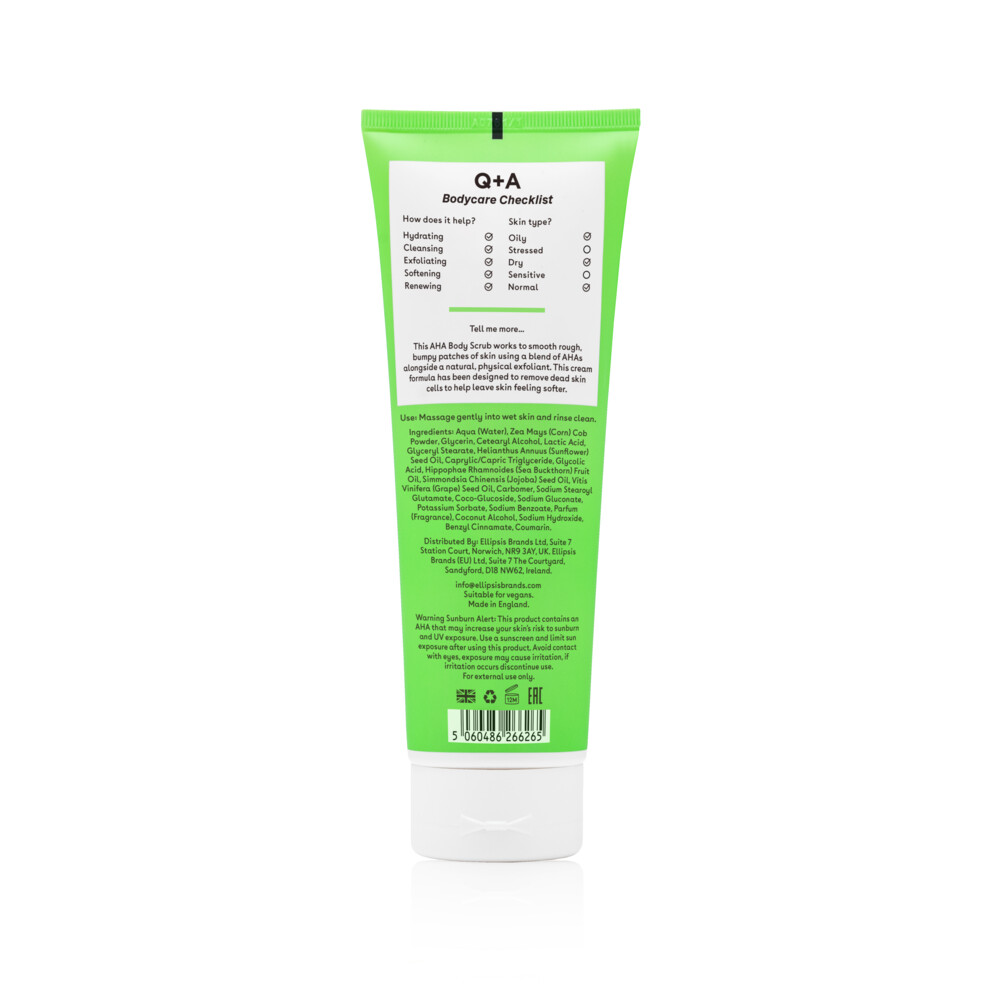 Q+A AHA Exfoliator Body Scrub250 ml