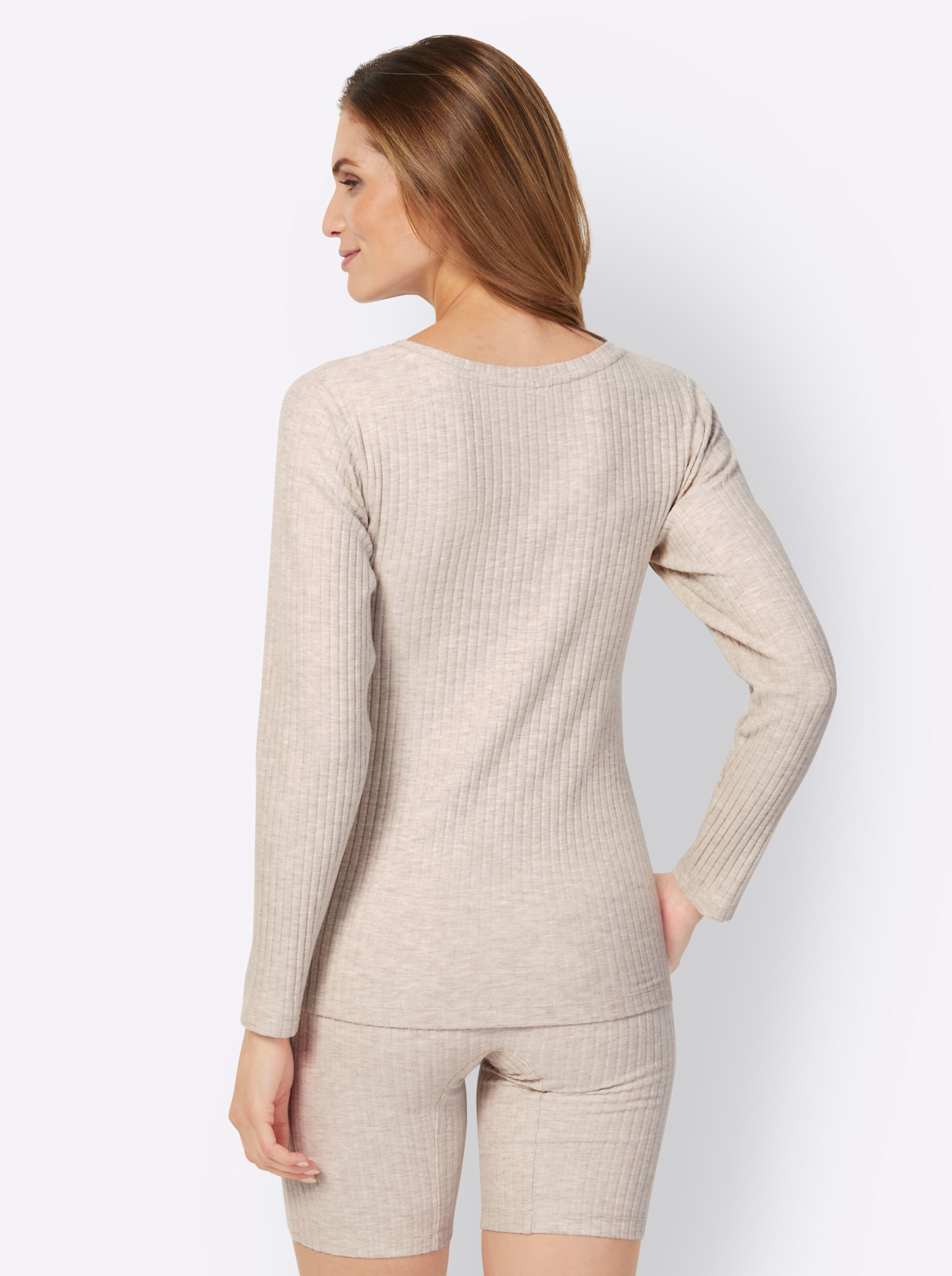 wäschepur Shirt in elfenbein-meliert