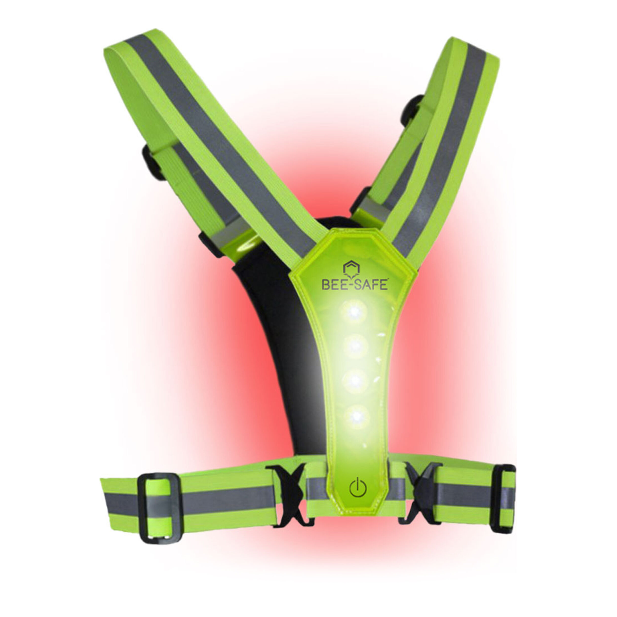 Bee-Safe Led Harness Phone Pocket Système D'éclairage - Jaune Lemon