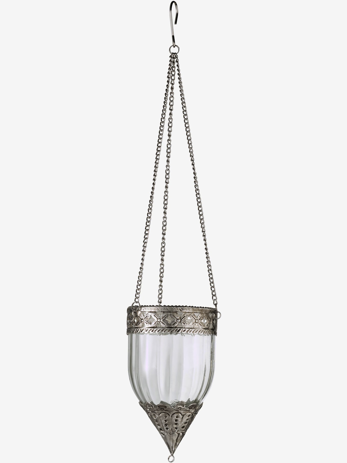 Panier suspendu pendentif en verre