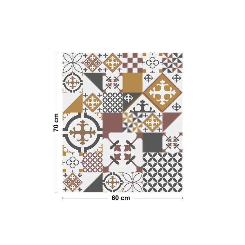 Crédence cuisine Fond de hotte ALU L 60xH 70cm - CIMENT STYLE PECAN 99