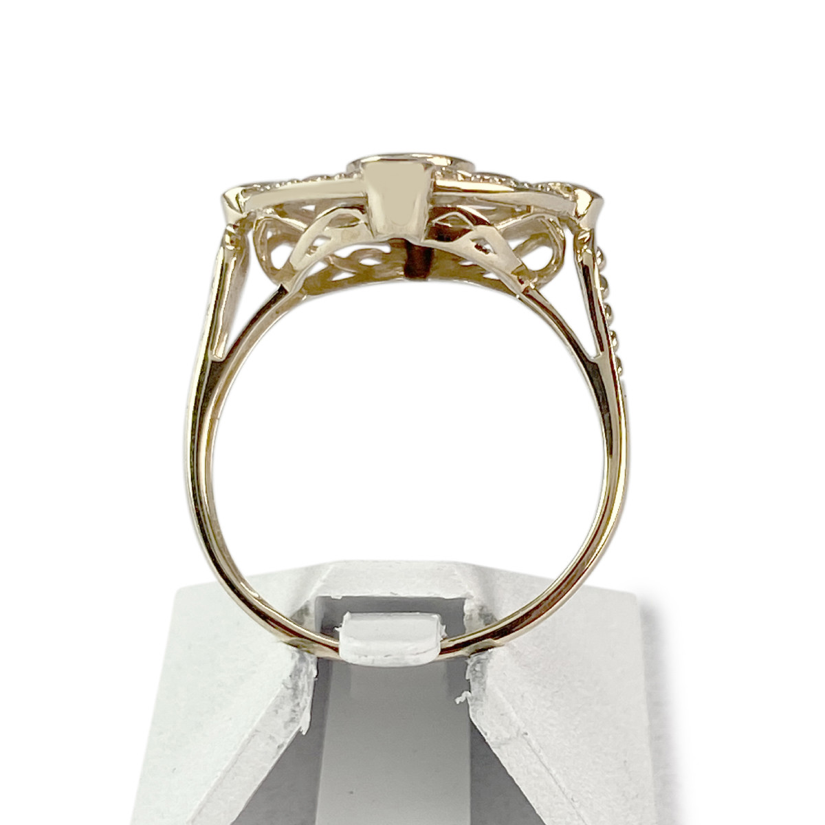 Bague d'occasion or 375 jaune citrine et quartz fumés