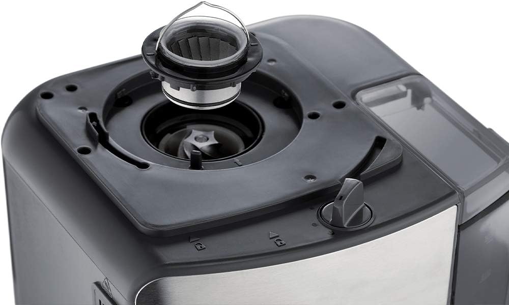 Russell Hobbs Kaffeemaschine mit Mahlwerk Thermokanne [Digitaler Timer, Brausekopf für opt. Extraktion & Aroma] Grind&Brew (1-10 Tassen, 3-stufige Mahlgradeinstellung) Filterkaffeemaschine 25620-56