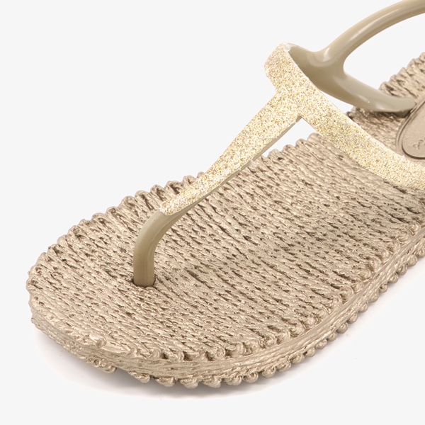 Supercracks meisjes teenslippers hielbandje goud