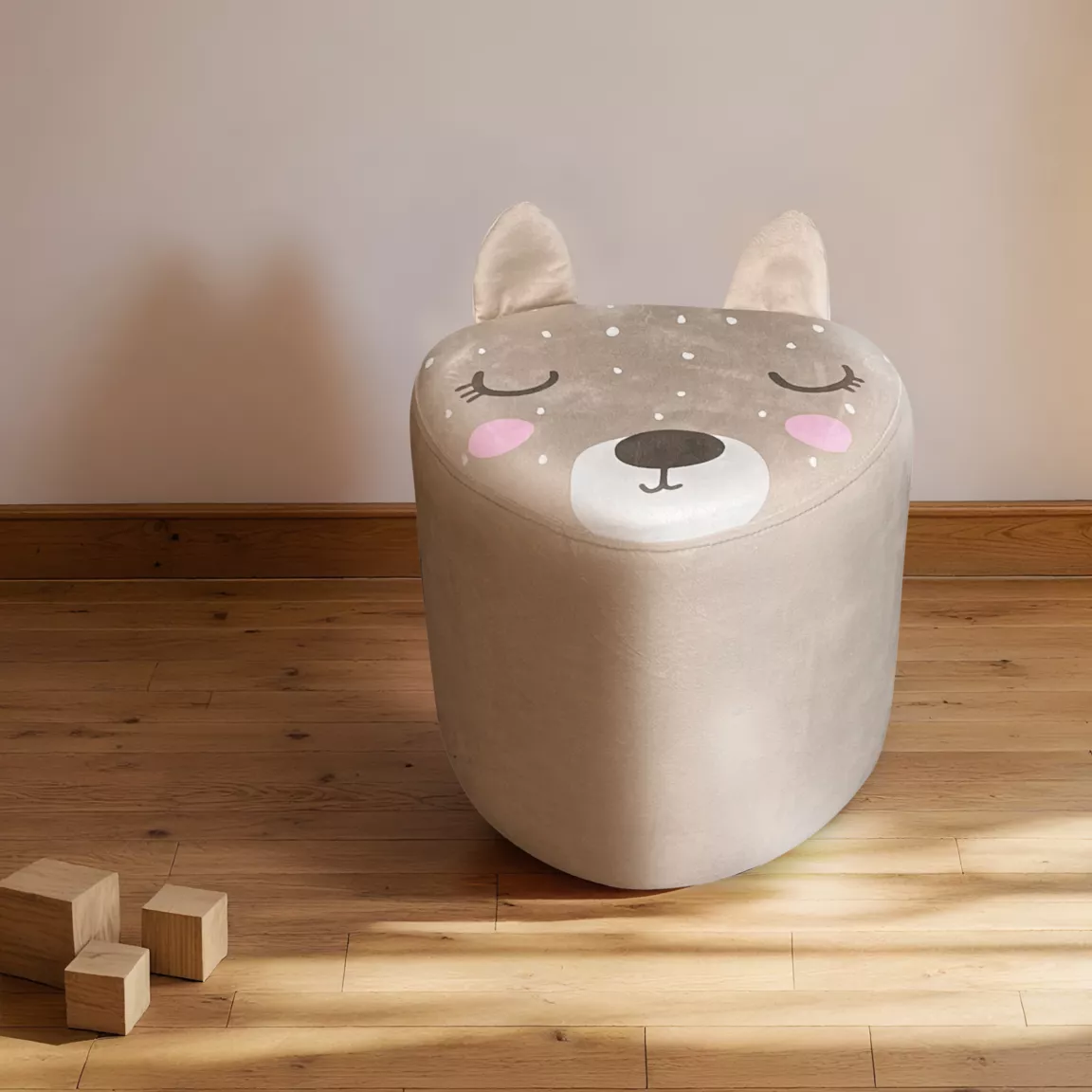 Pouf enfant (H25 cm) Bichette Beige