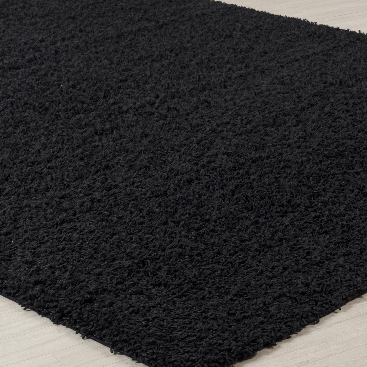 Modern hoogpolig shaggy vloerkleed, zwart, 120x170 cm, LILLY