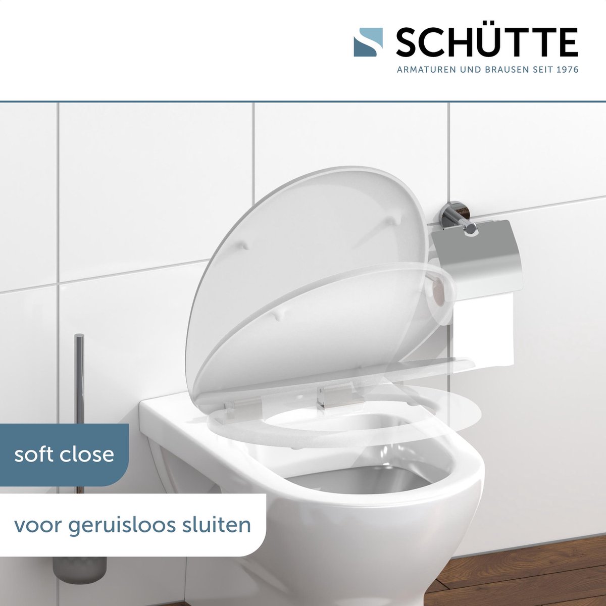 Schutte Miles toiletzitting duroplast met softclose en quick release wit glans