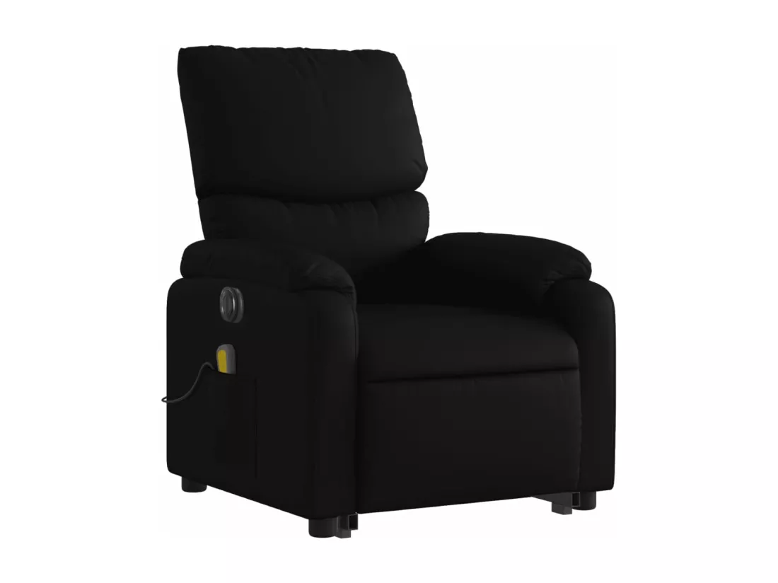 Fauteuil inclinable massant électrique noir similicuir
