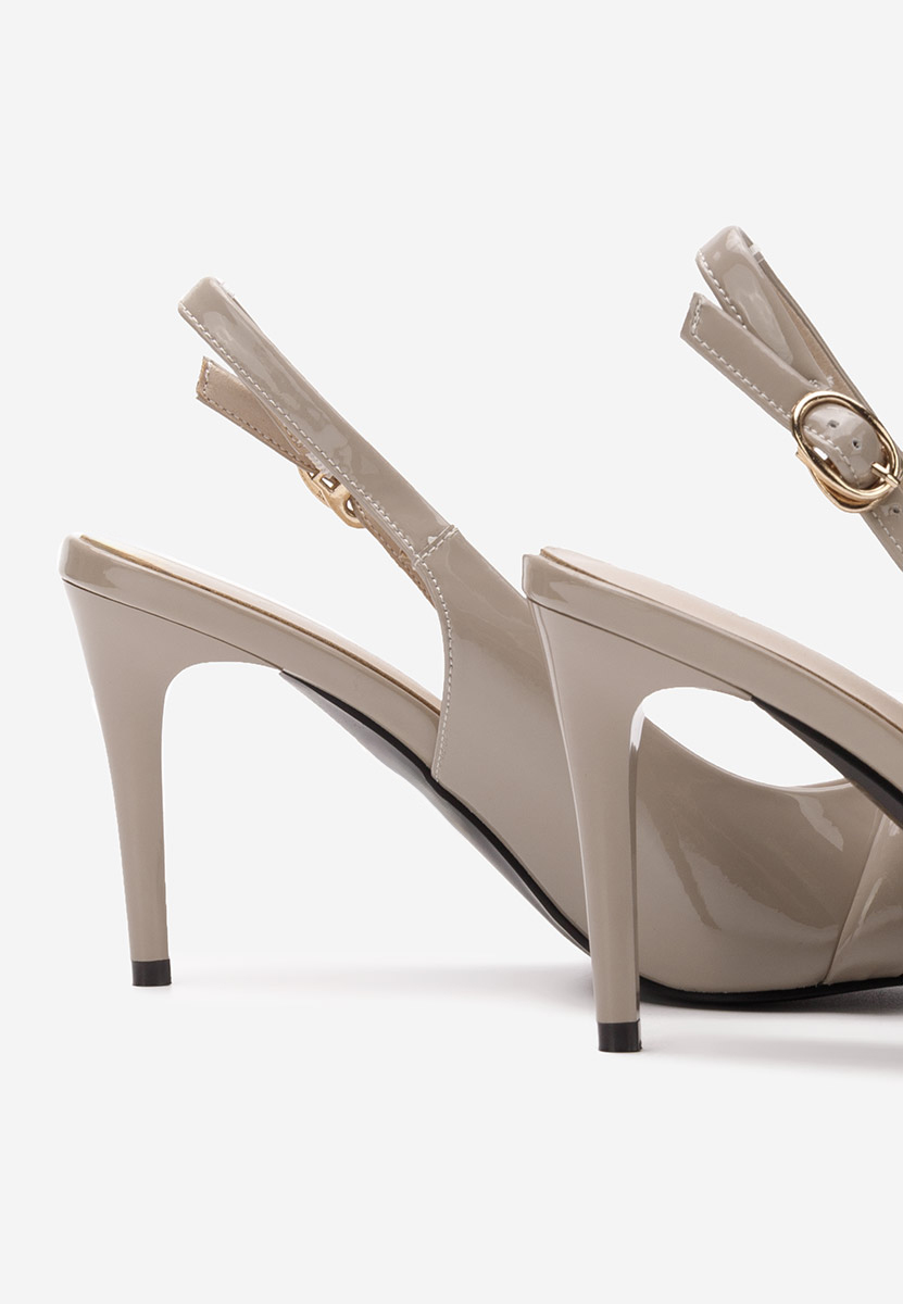 Chaussures stiletto en cuir kaki Sintia