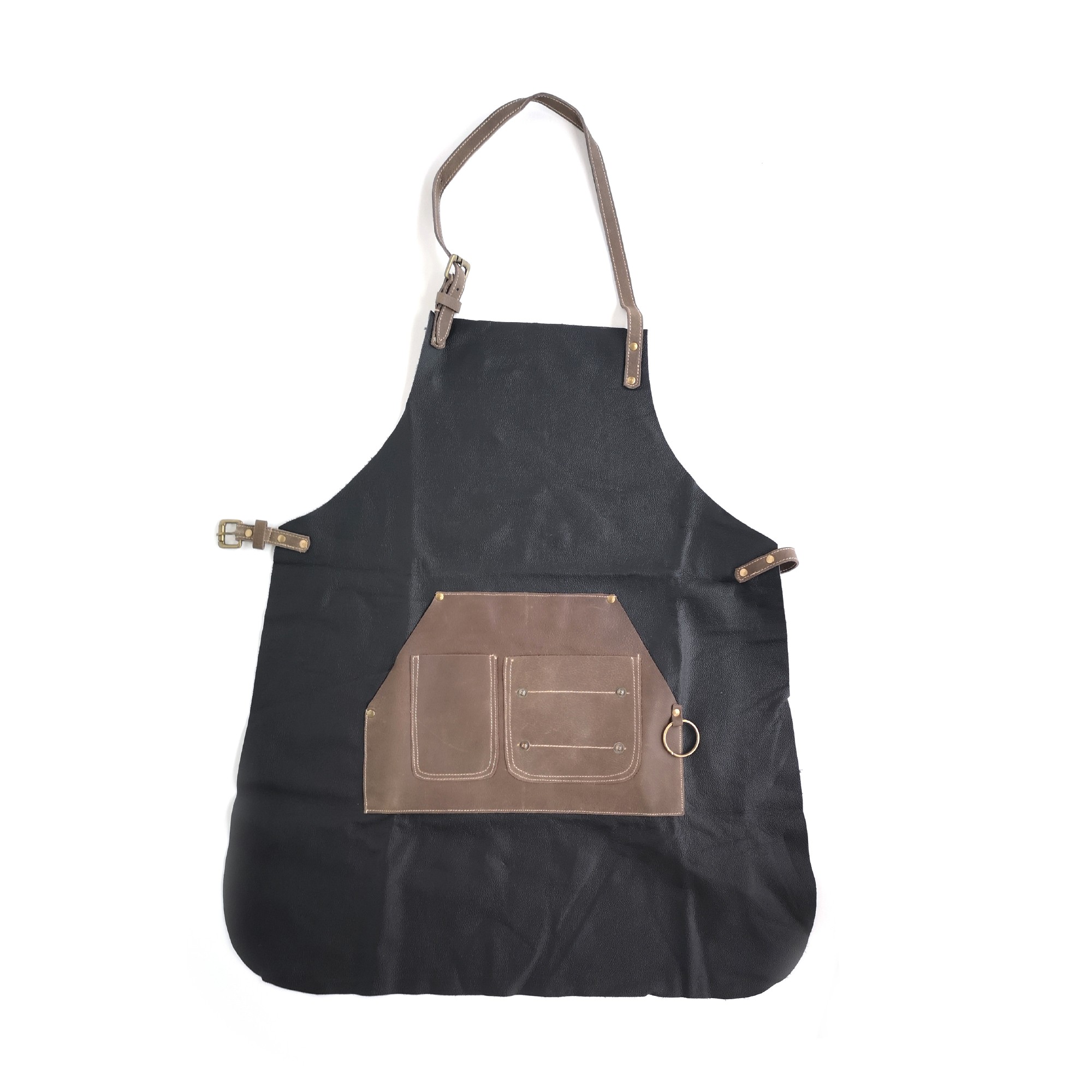 Schürze Volleder, schwarz, braun, T 82 cm, B 71 cm zu 119,00