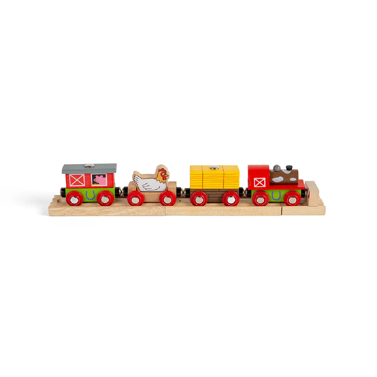 Bigjigs Rail Moteur et Wagons de Train de Ferme