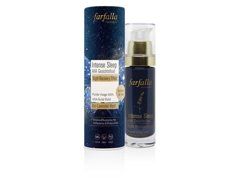 Farfalla Gesichts-Fluid AHA Intense Sleep 380 ml1 Stück Natürliches Fluid mit Lavendel & Hanf für einen ebenmässigen Teint und guten Schlaf