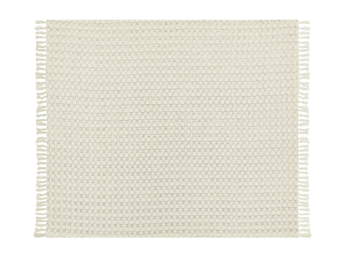 Couvre-lits BERE Coton 200 x 220 cm Blanc cassé