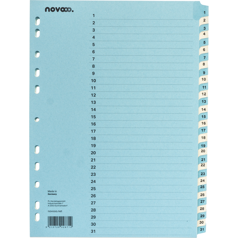 novooo Register, blau/beige, A4, 1-31