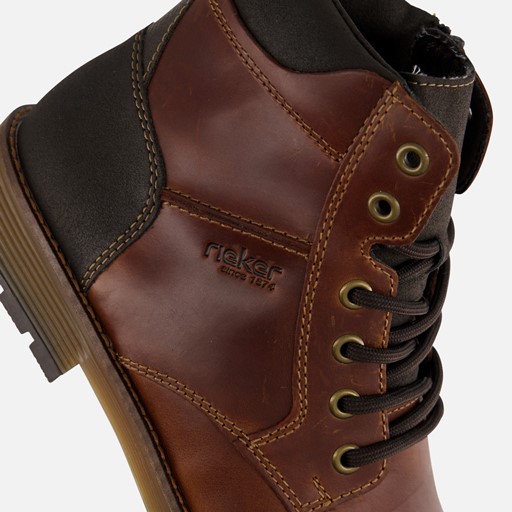 Rieker Veterboots cognac Leer