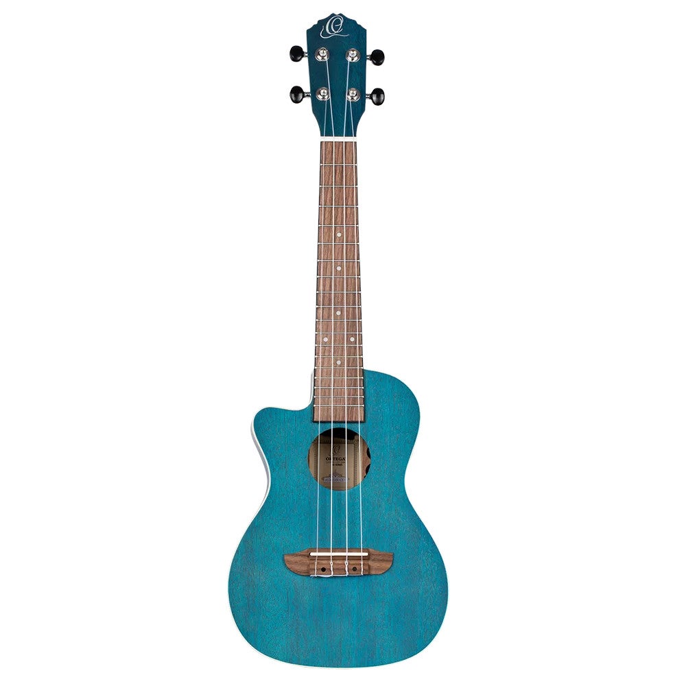 Ortega RUOCEAN-CE-L Earth Series Concert Size Ukulele Ocean Blue linkshandige elektrisch-akoestische concert ukelele