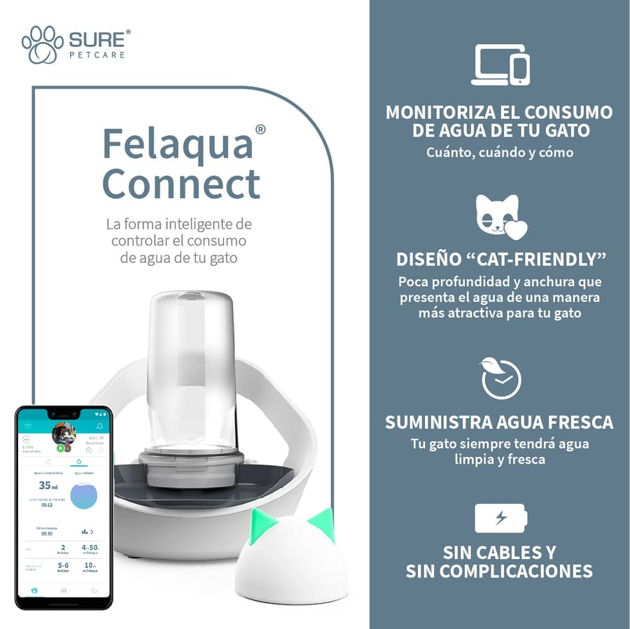 Dispensador de água automático Sure Petcare Felaqua Connect para gatos