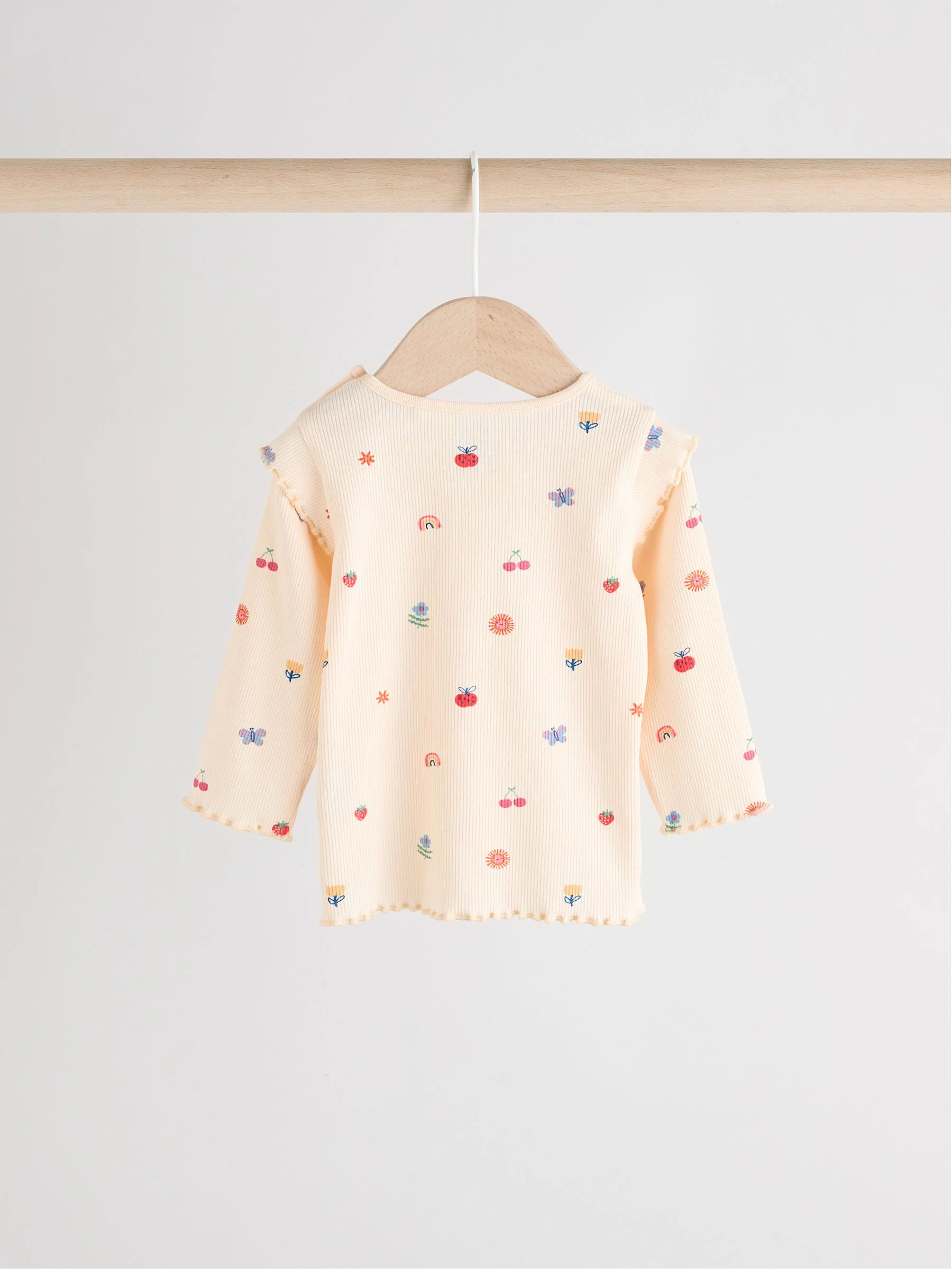 Roomkleurig met vrolijke figuurtjes - Top en Leggings 2 -delige Baby Set (0mnd-2jr)