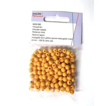 Knorr Prandell Holzperlen 6mm, maisgelb, 125 Stück