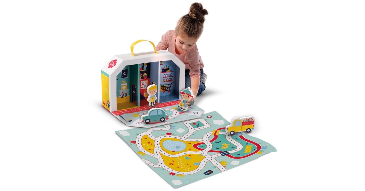 SES CreativePetits pretenders - Winkelstraat speelkoffer en speelmat  (18013)