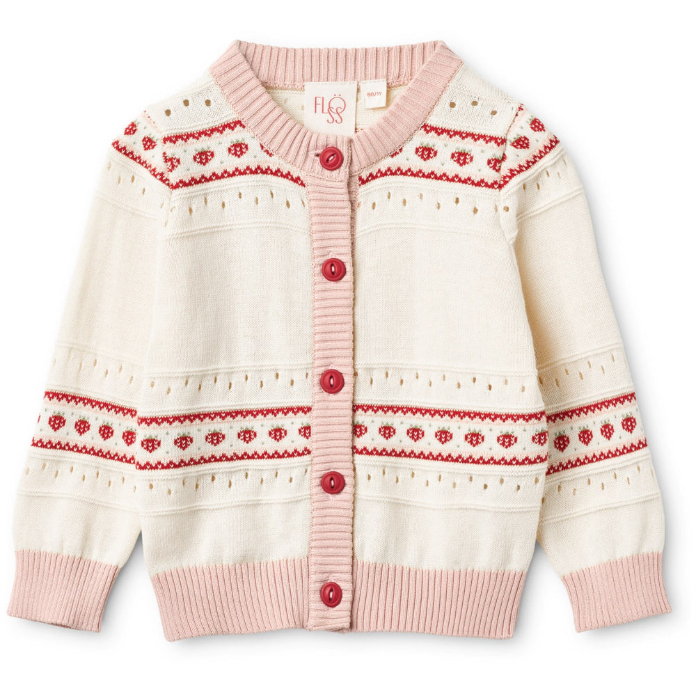 Køb Flöss Soft White/Berry Stripe Lelou Cardigan
