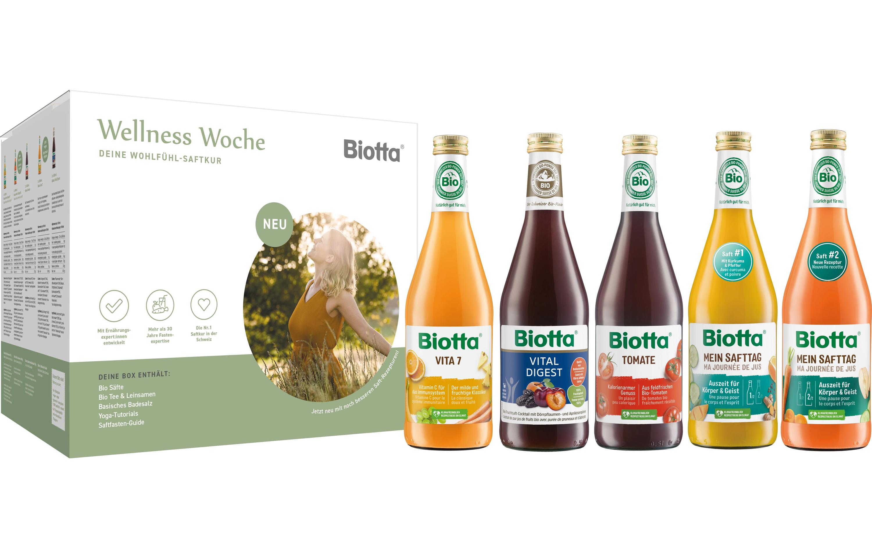 Säfte Biotta Wellness Woche 11 x 0.5 lSchweizer Saft für eine Saftkur