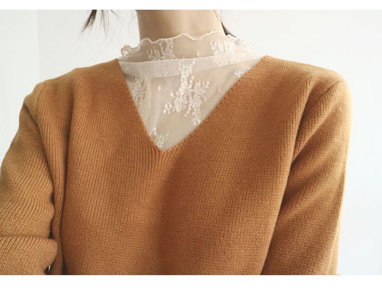 Shinsei - Top met lange mouwen en kanten hals