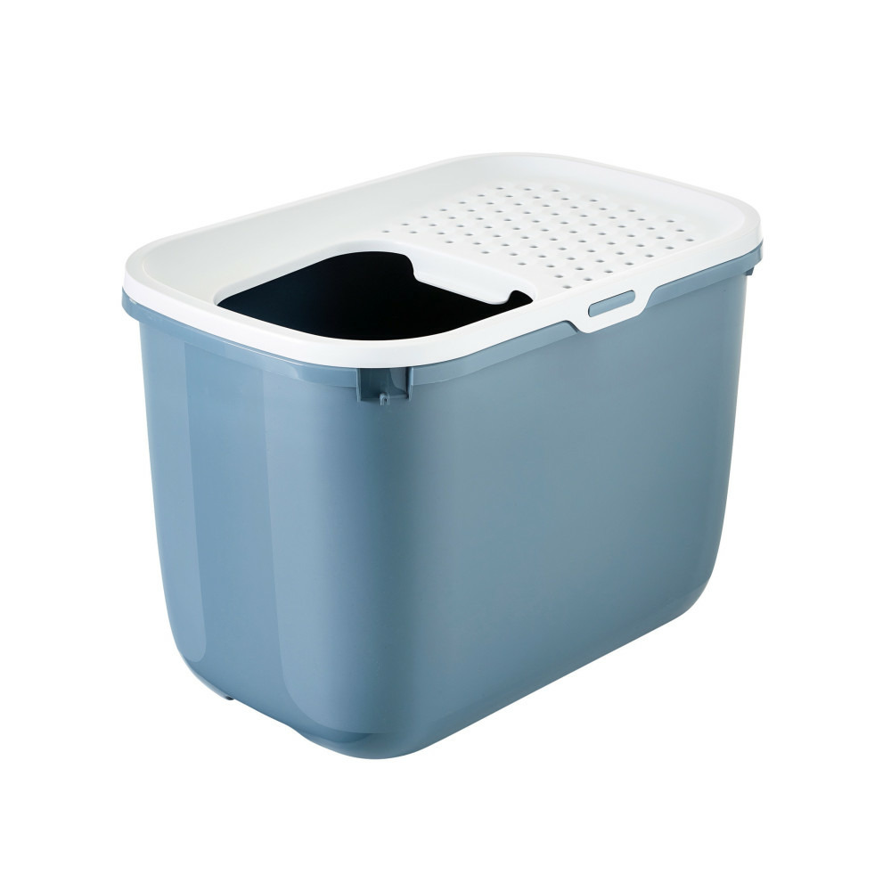 Maison de toilette hop in bleu entrée par dessus 58 x 39 x 40 cm pour chat