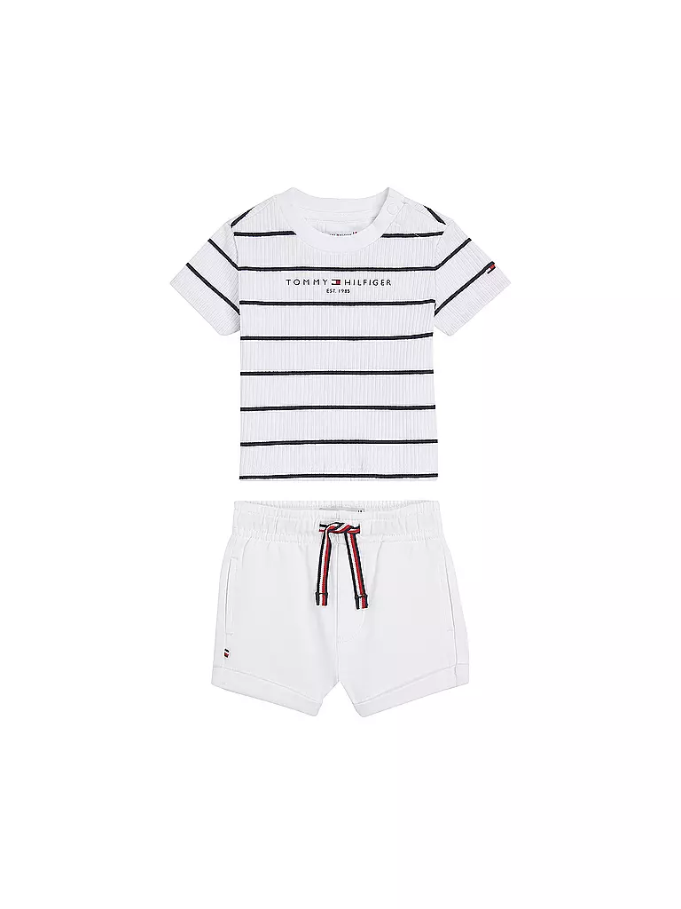TOMMY HILFIGER Baby Set 2tlg T-Shirt und Shorts weiss