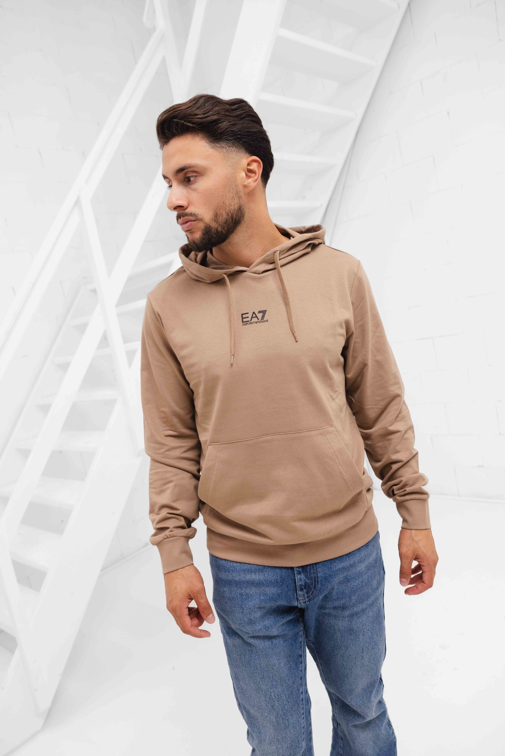 Emporio Armani EA7 8NPM32 Hoodie Heren Bruin