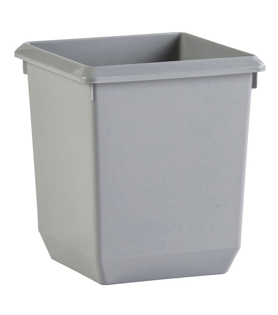 PROREGAL Vierkante Conische Afvalbak 21 Liter HxBxD 31 x 28 x 28 cm Kunststof Grijs