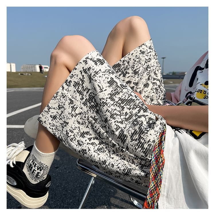 Tiaota - Wijde shorts met trekkoord en tie-dye letters