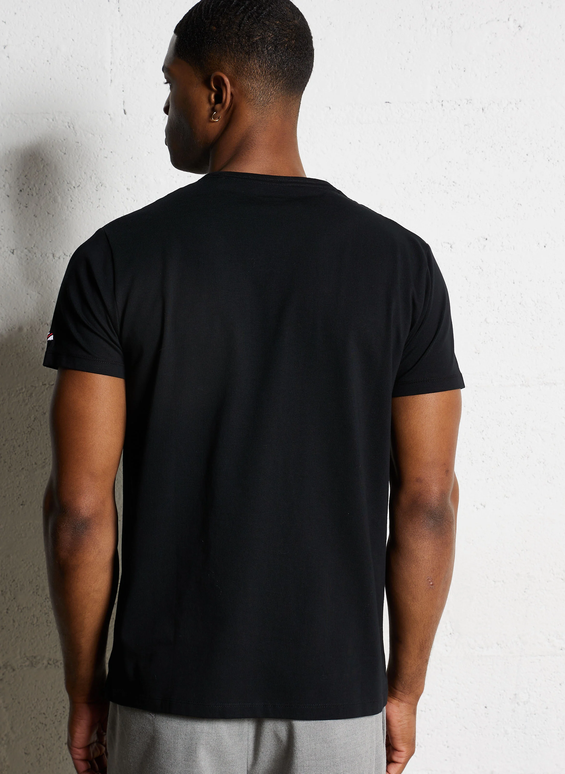 Tee-shirt droit en coton mélangé | Noir