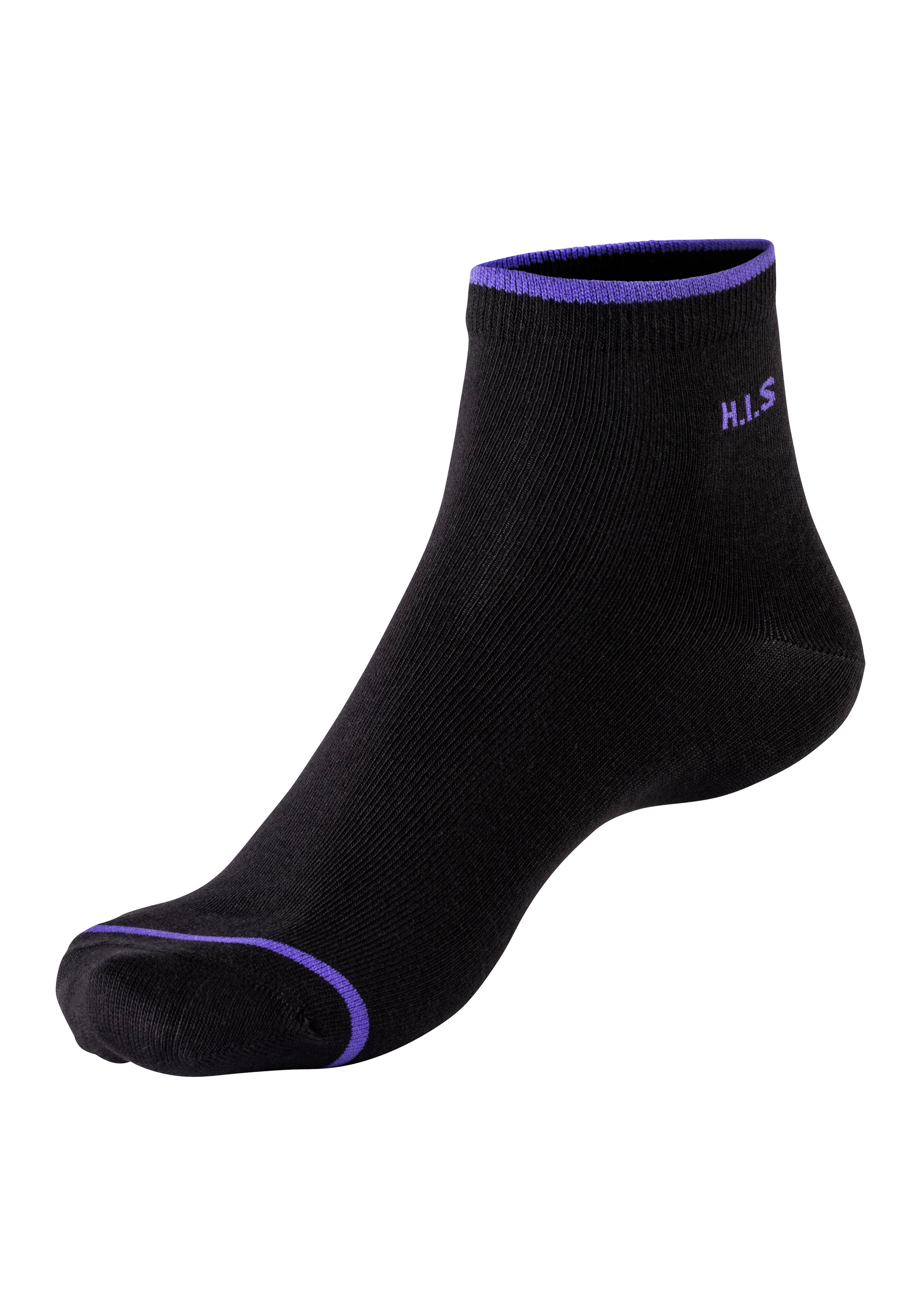H.I.S Kurzsocken Packung, 7 Stk. tlg. mit farbigen Bündchen